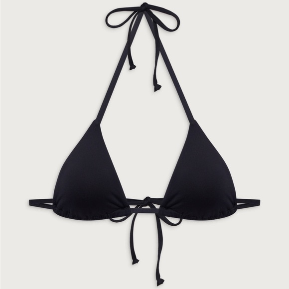 Frankie’s Bikinis Nick String Classic Black Triangle Bikini Top tie top - Picture 1 of 4